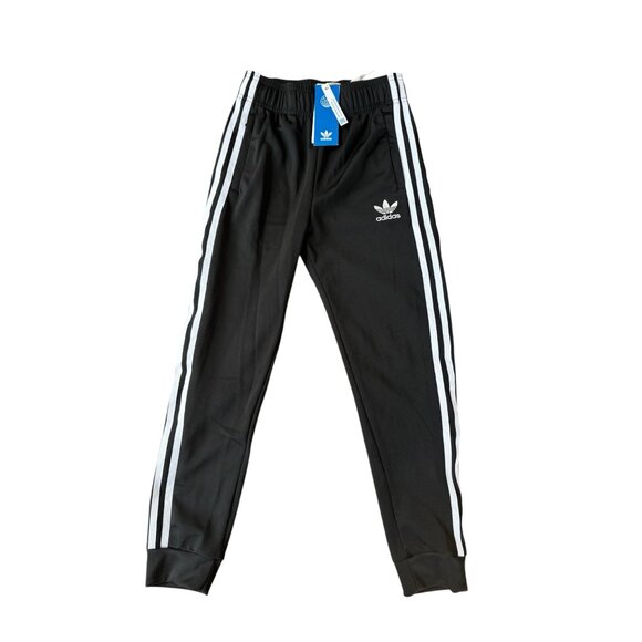Adidas Originals Black Track Pants With White Stripes Elastic Waist Size S - Picture 1 of 5